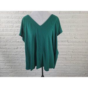 Liz Claiborne Womens Top 5X Plus Sleeveless Knit Green Cotton Blend GRE55E